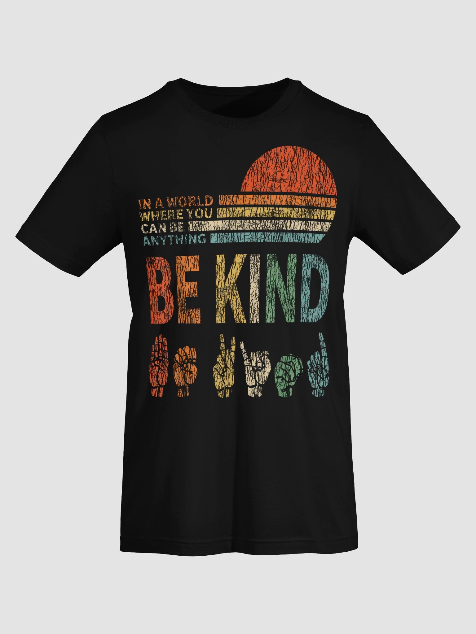 Be Kind Sign Language T Shirts for Women Men Vintage Inspirational Kindness Tees product image (45)