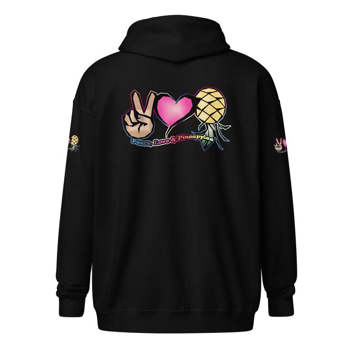 Peace Love & Pineapples back print zip-up hoodie product image (1)