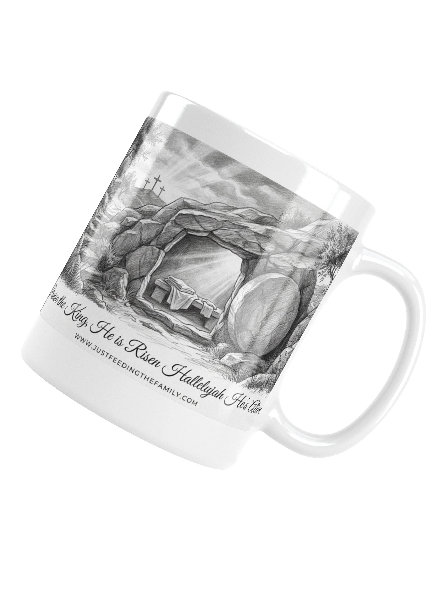 Praise the King "He Is Risen" Mug – Empty Tomb Christian Coffee Cup product image (6)