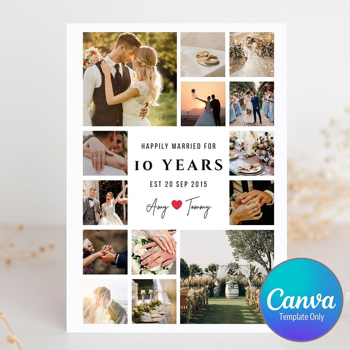 Milestone Anniversary Photo Card Template product image (1)