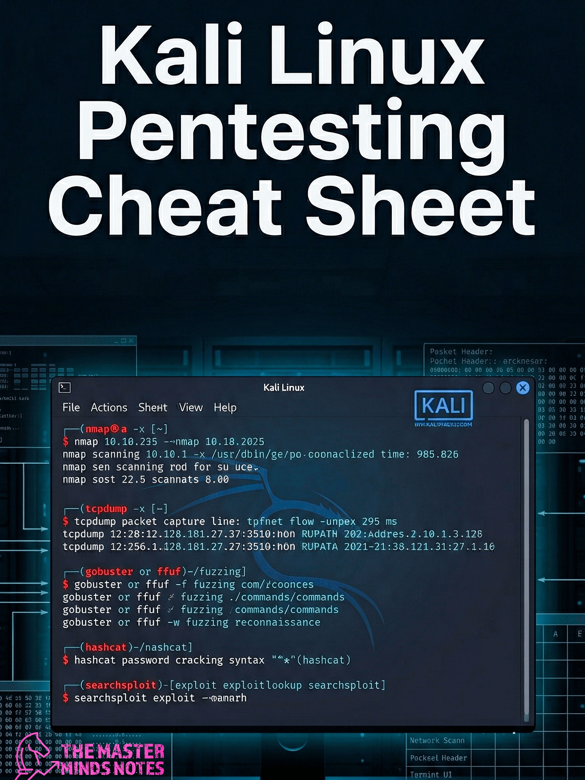 Pentesting House Example The Kali Linux Pentesting Cheat Sheet | The MasterMind Notes / Motasem ...