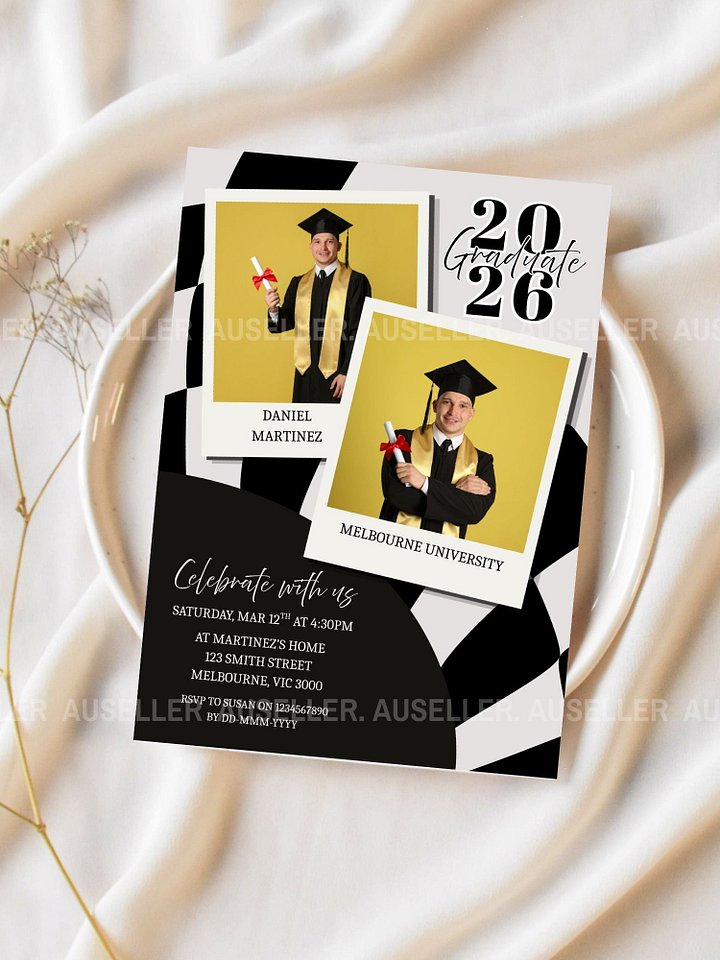Modern Graduation Invitation 2026 Editable Canva Template product image (2)