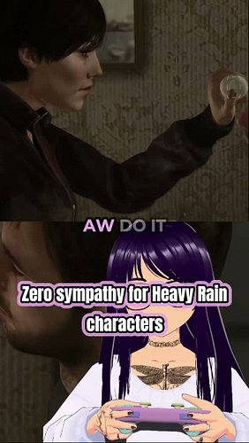 Zero sympathy for Heavy Rain characters.

He is crying about getting a cut cleaned.

Continuing my Heavy Rain playthrough. Fu...