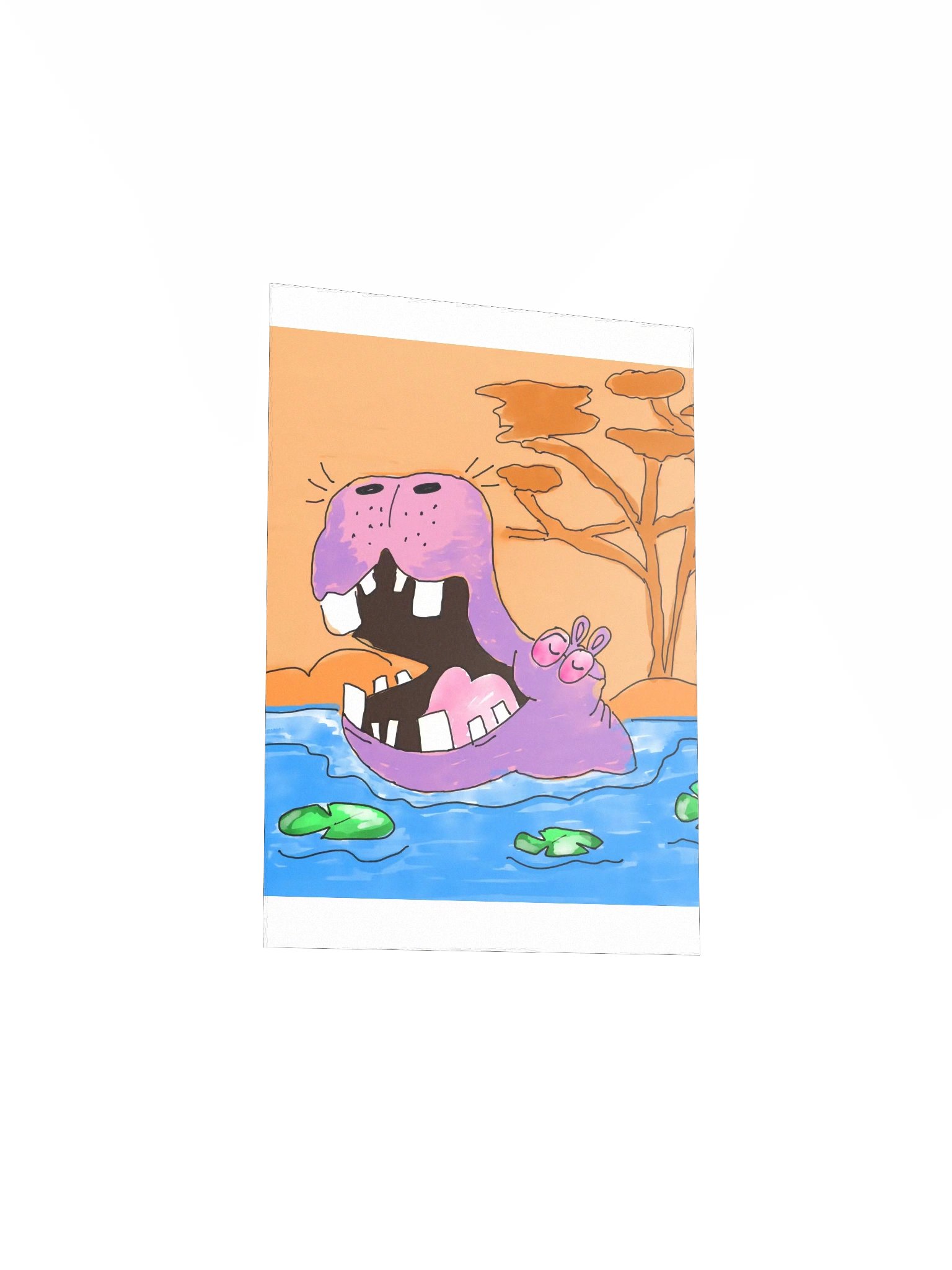 "Chilling time....Hippo" Print product image (20)