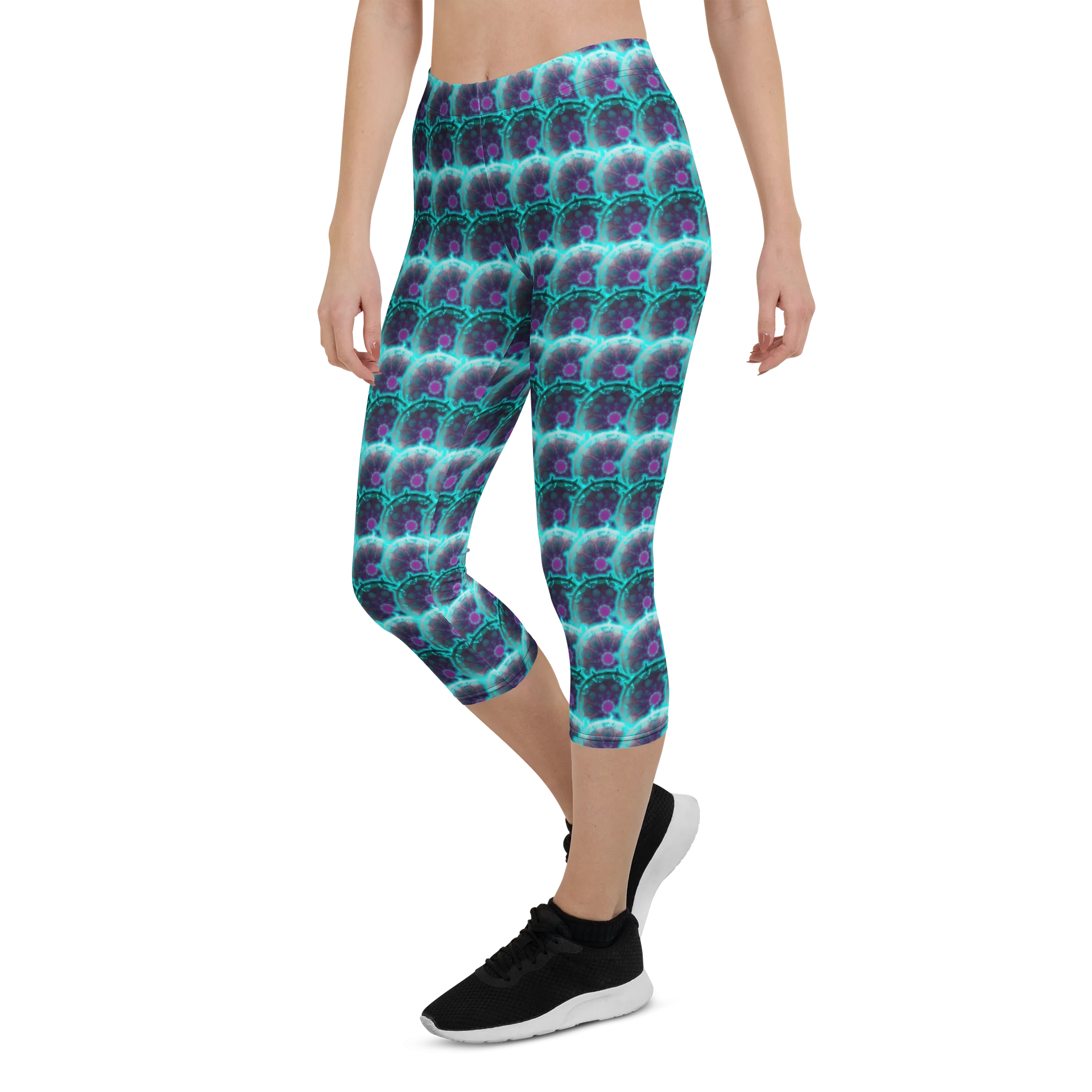 Neon Bloom Patterned Capri Leggings product image (5)