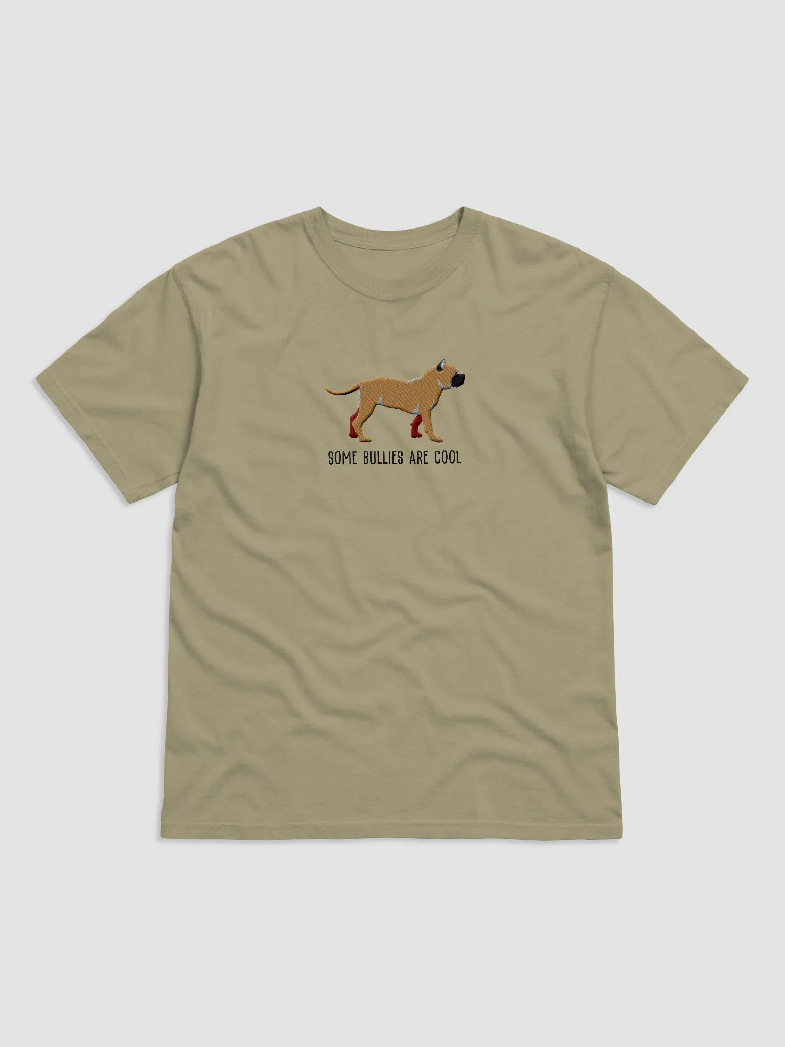 Some Bullies Are Cool T-Shirt(Embroidered) of an American Bully(Tan) product image (4)