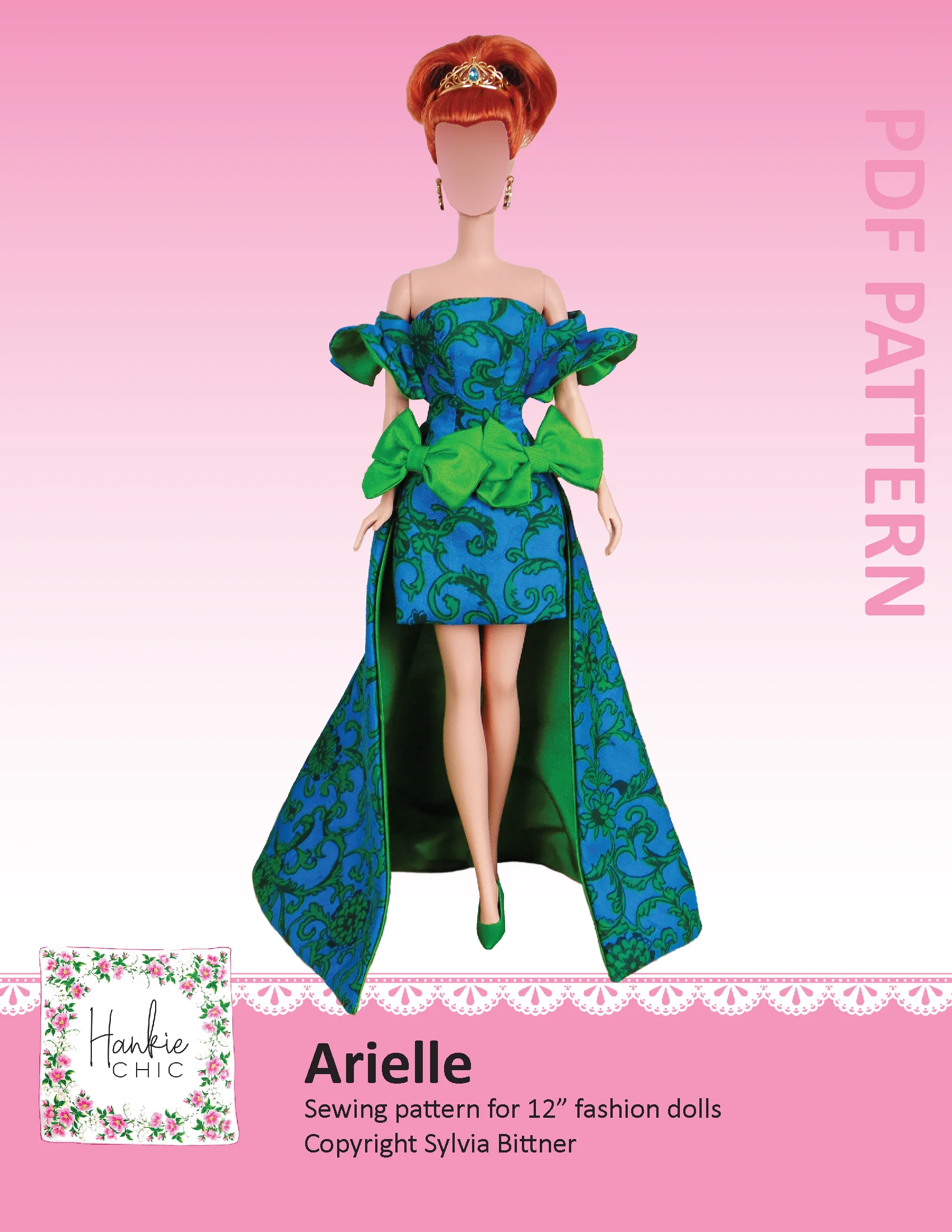 Arielle sewing pattern for 12" fashion dolls product image (1)