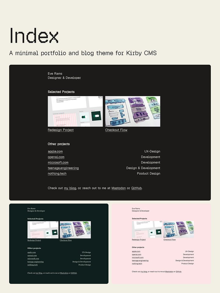 Index - A simple project listing and blog theme for Kirby product image (1)