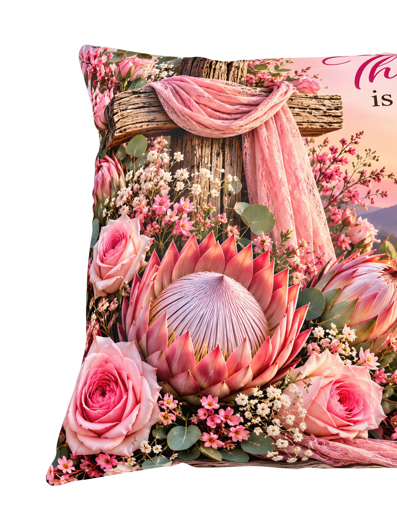 The Lord Is My Strength – Floral Cross Christian Cushion product image (3)