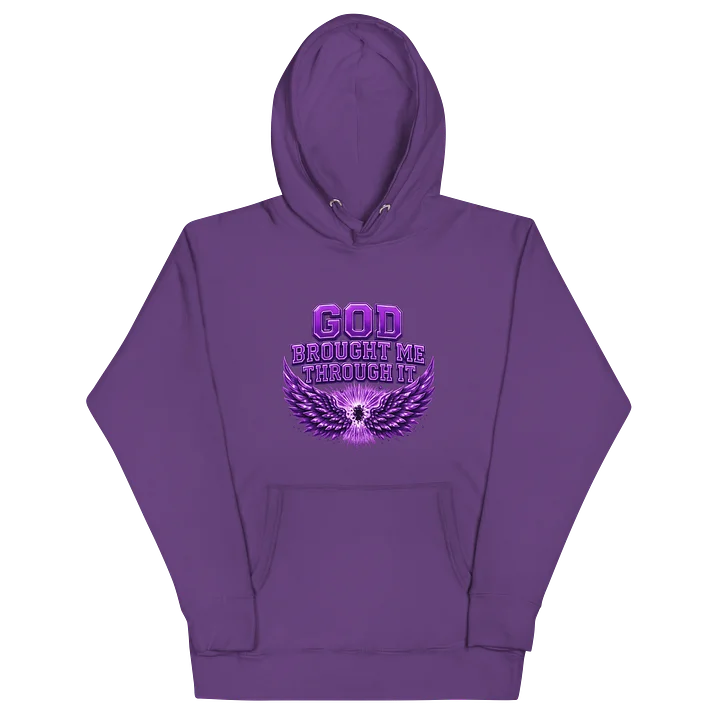 God Brought Me Through It Purple Hoodie product image (2)