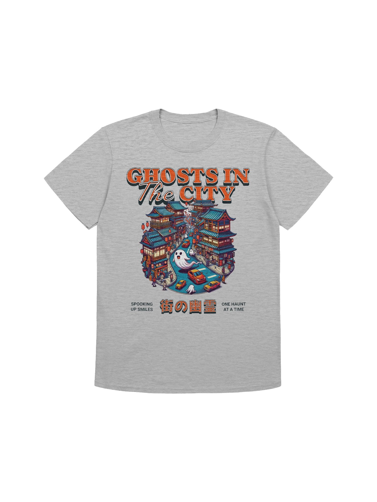 Ghosts in the City Spooking Up Smiles T-Shirt - Gildan Softstyle product image (1)