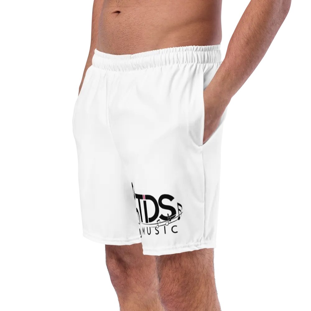 TDS Music Eco-Friendly White Swim Trunks - All-Over Print, Recycled Polyester, Sizes 2XS-6XL product image (10)