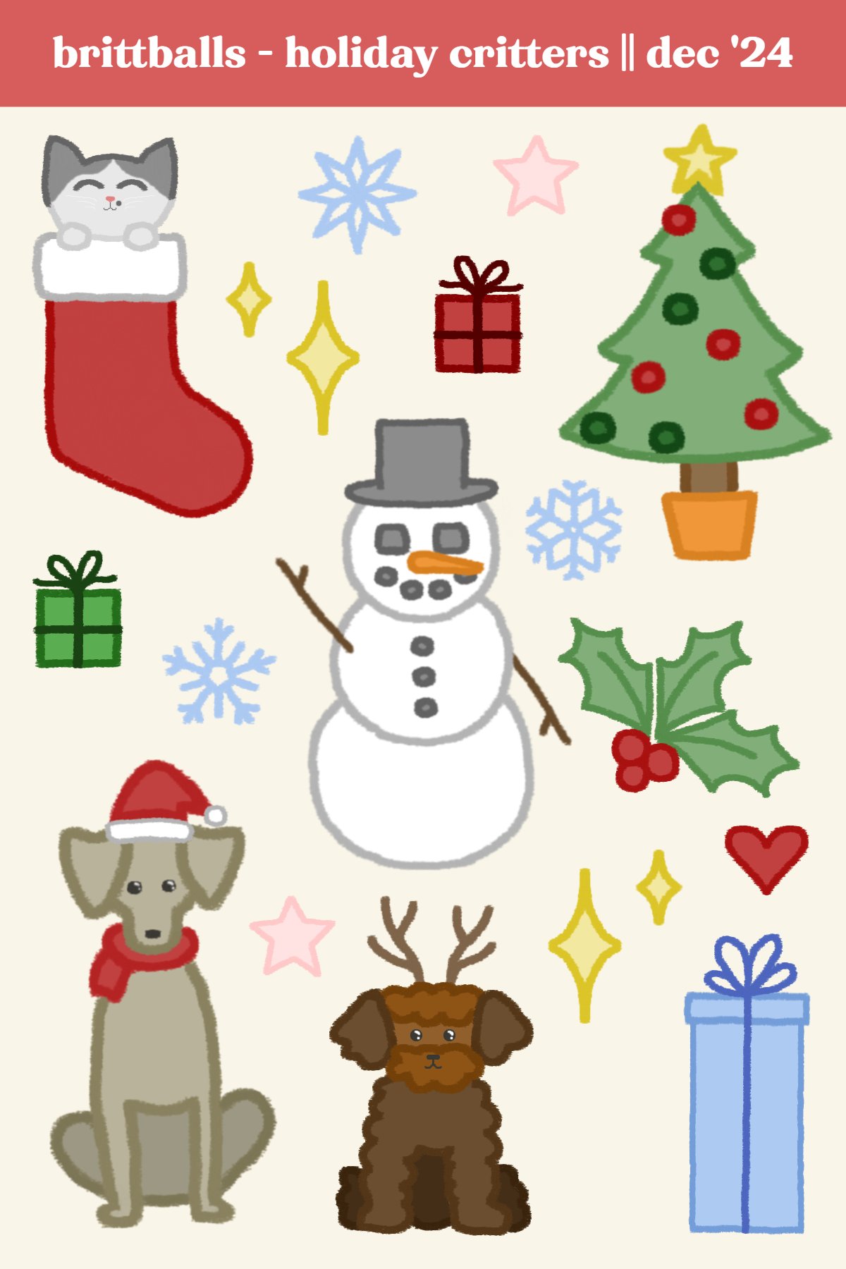 "Holiday Critters" Sticker Sheet product image (2)