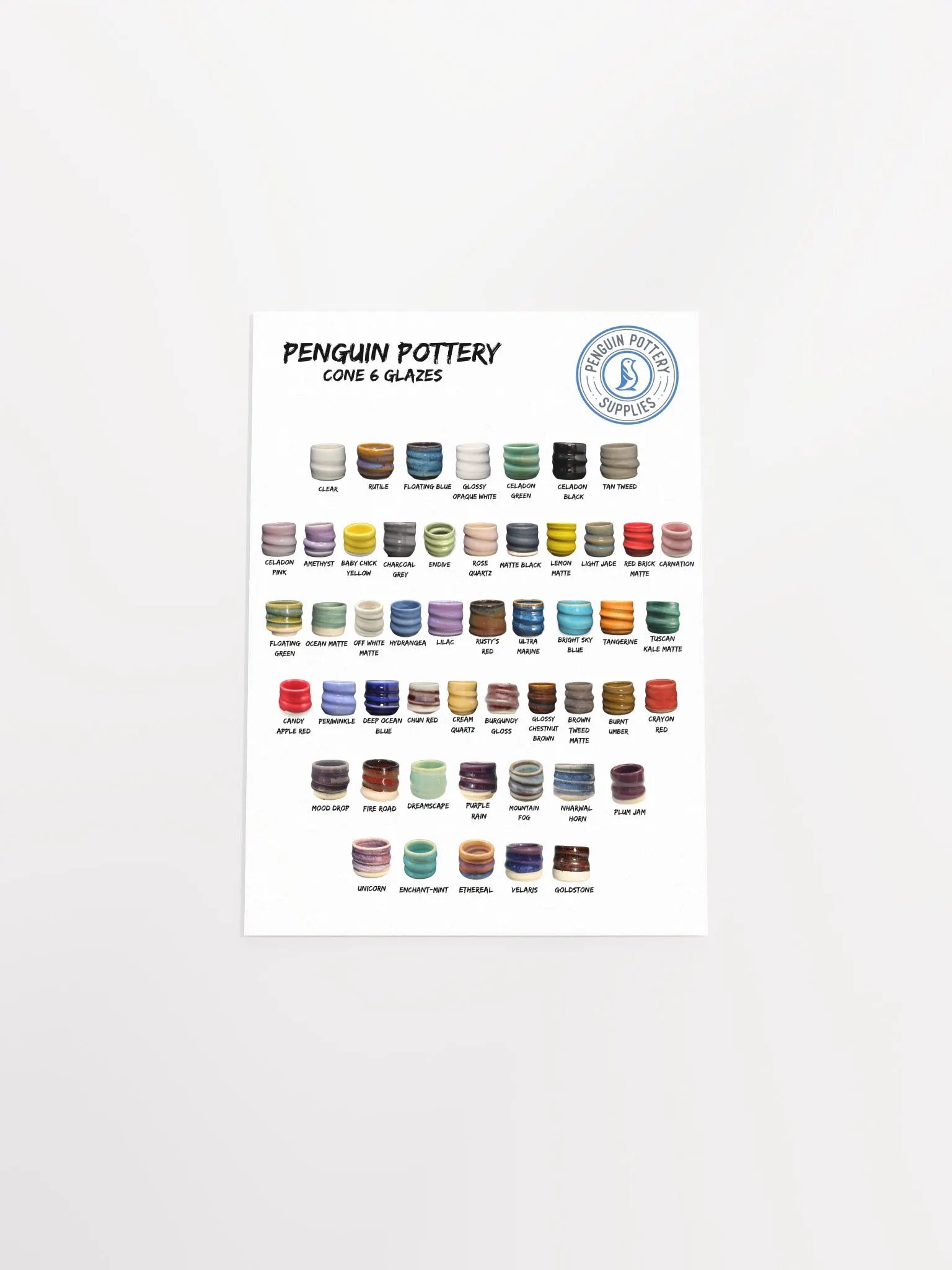 Penguin Pottery cone 6 glazes poster product image (20)
