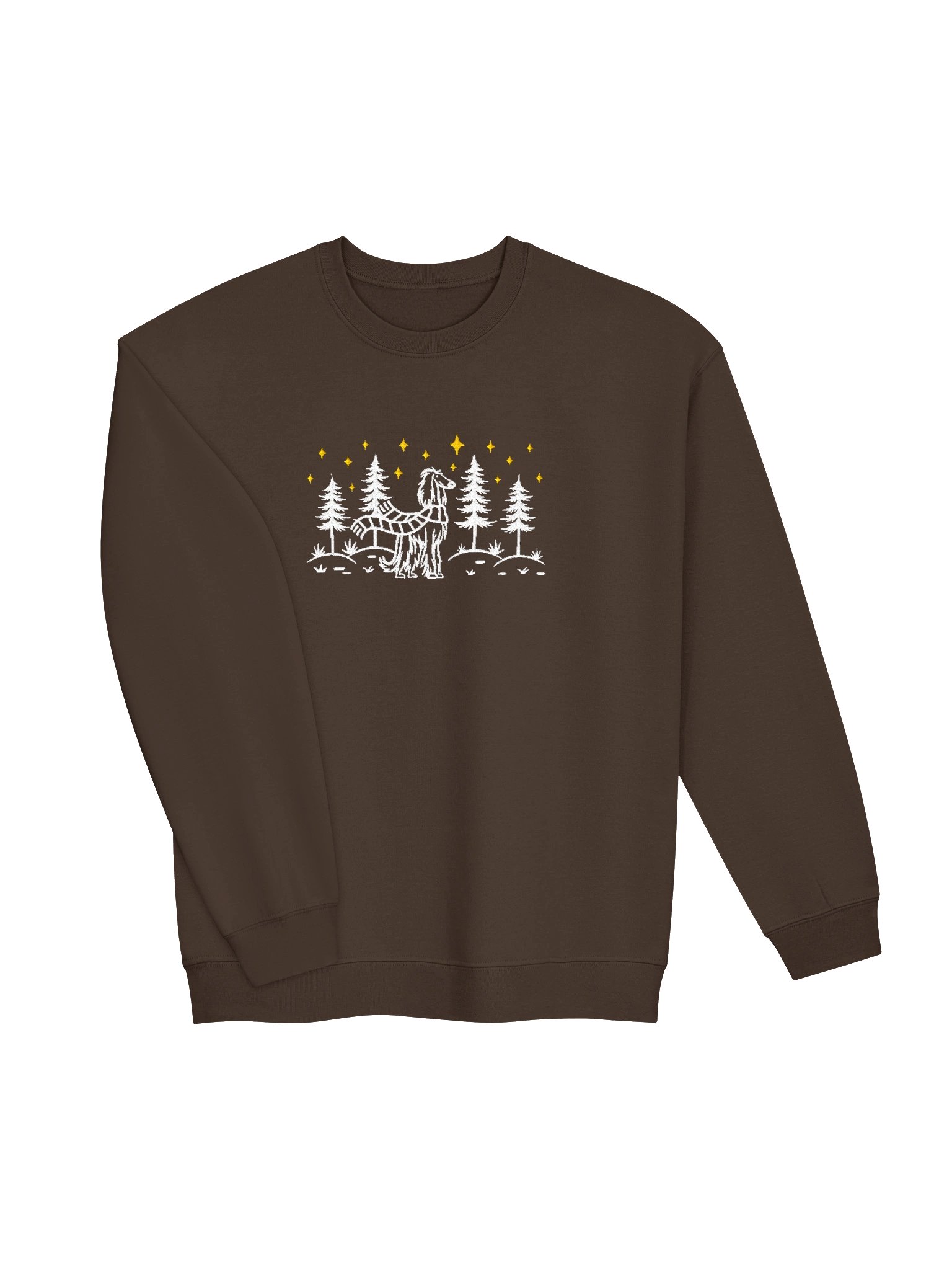 Afghan Hound Winter/Christmas Line Art Design Embroidered Sweatshirt product image (11)