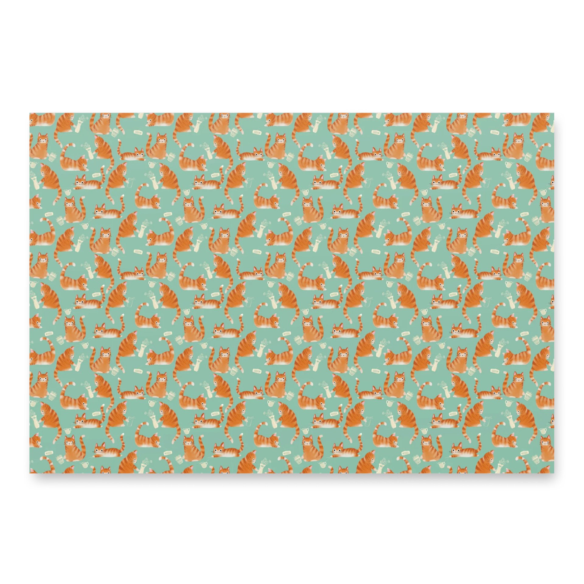 Bad Orange Tabby Cats Knocking Stuff Over Wrapping Paper, 3 Pack product image (4)