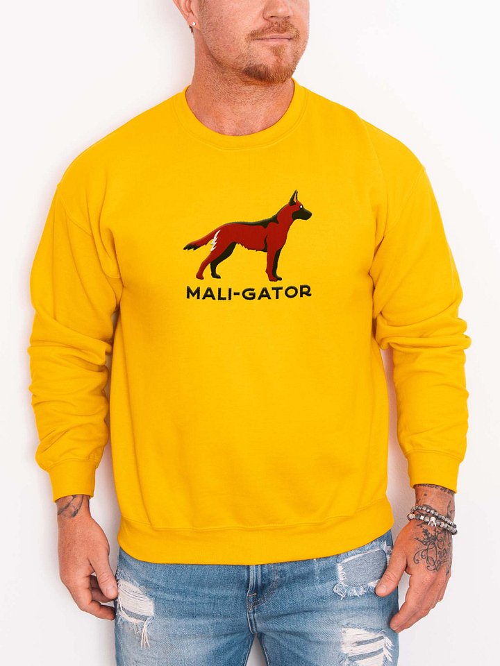 Mali-Gator Sweatshirt(Embroidered) of a Belgian Malinois(Dark Brown) product image (2)