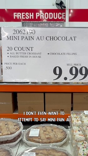 Costco’s new mini pain au chocolat 🇫🇷🥐🍫

They’re mini chocolate croissants, which means I’m currently learning French so I ca...