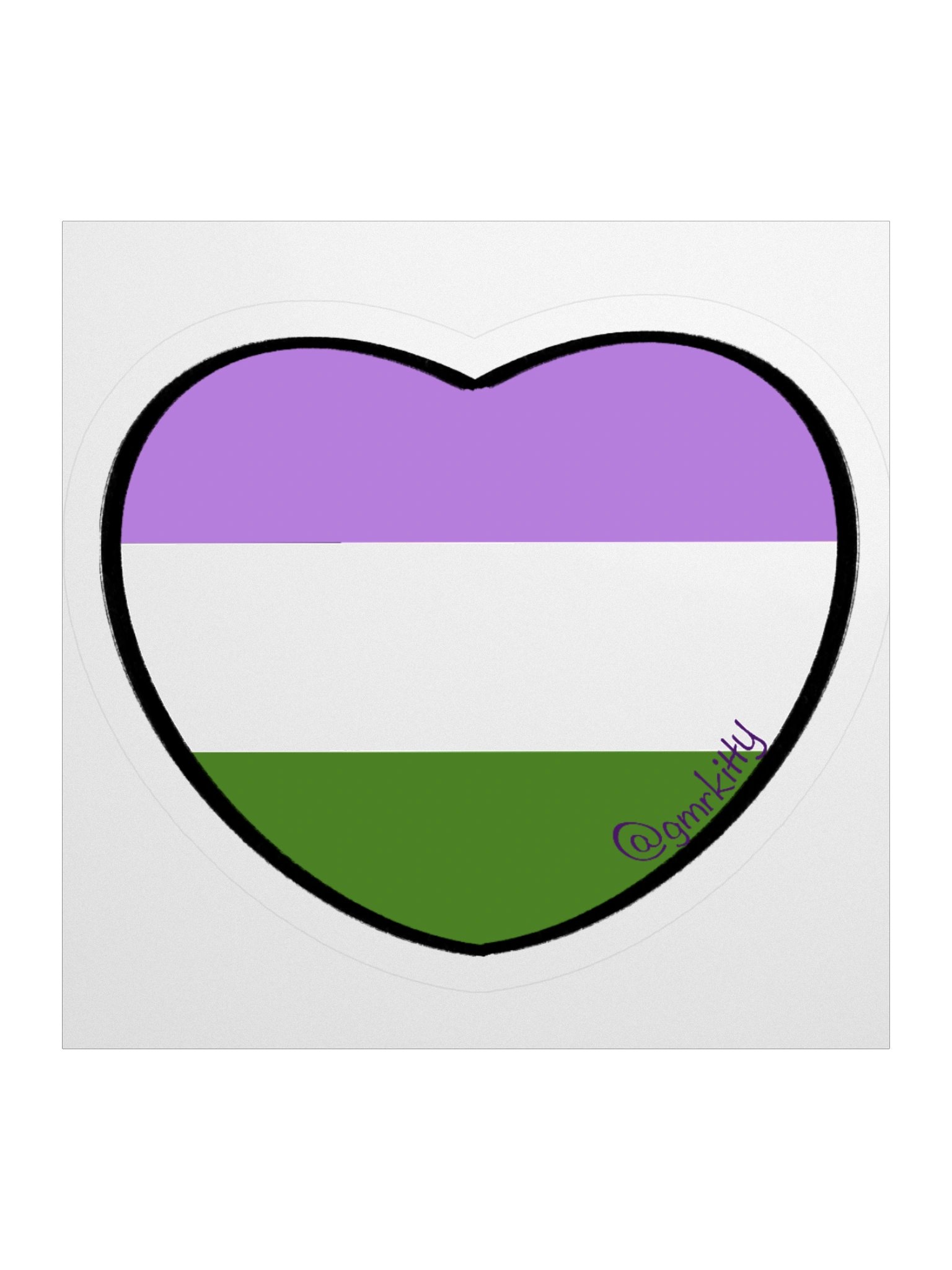 Genderqueer Pride Heart Sticker product image (1)