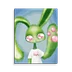 behind glass bunny