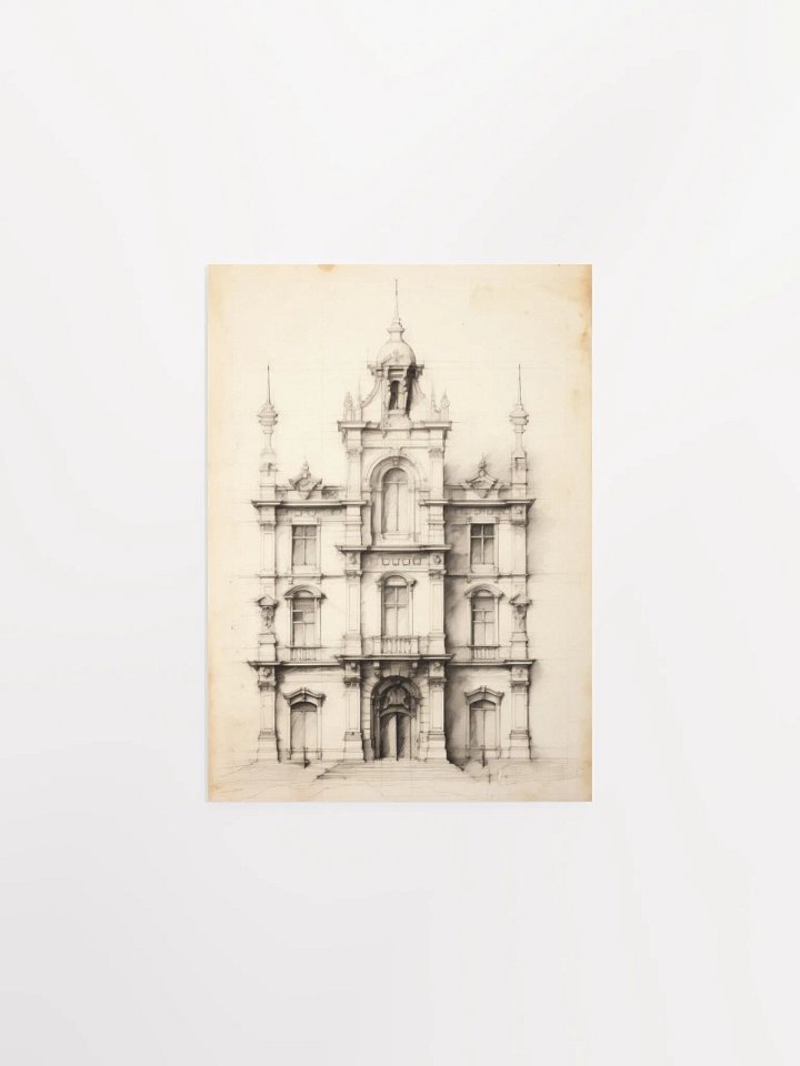 Academia Allure: Architecture Sketch I Art Print product image (1)
