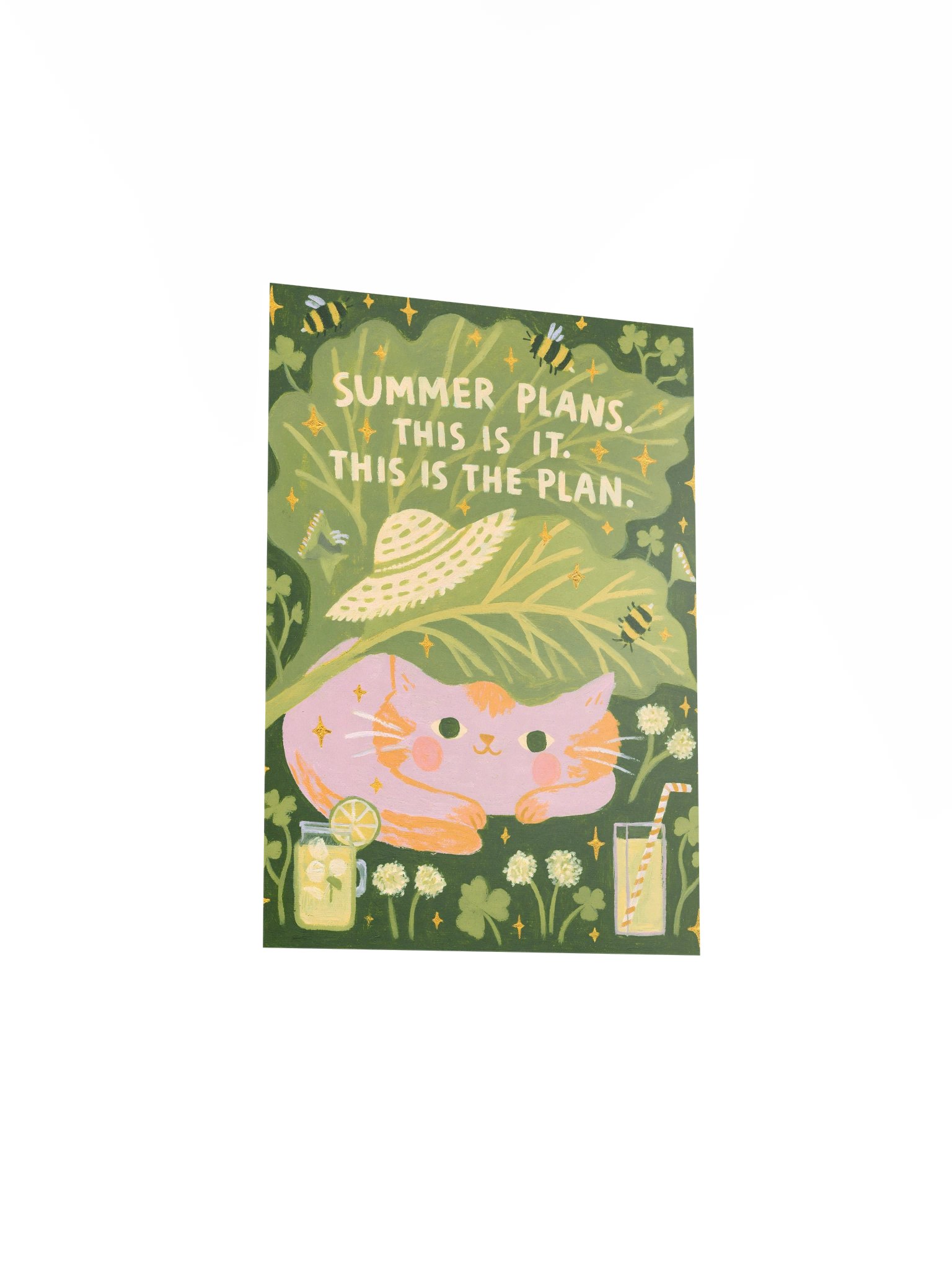 Summer Plans Pink Cat Poster product image (19)