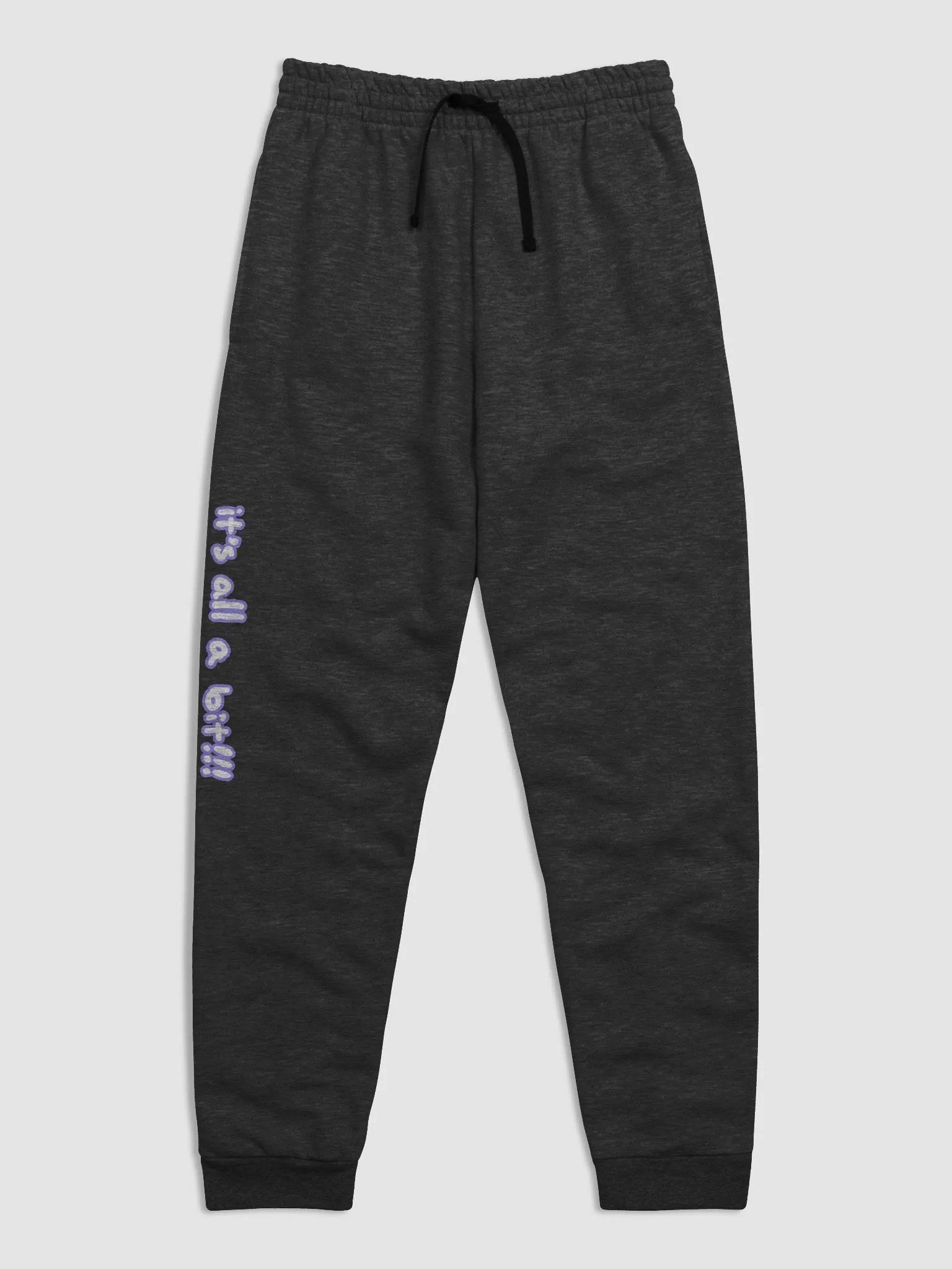 “It’s all a bit!!!” (long lined design, #9081ED) unisex joggers product image (1)