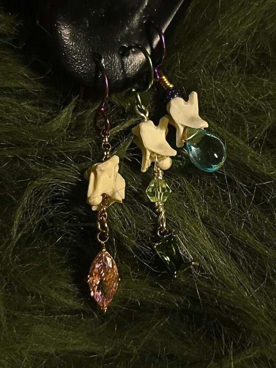 Custom Niobium Earrings - Ethical Snake Bone product image (2)