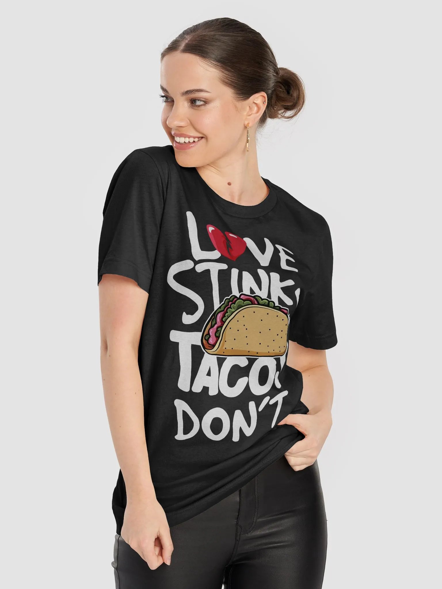 Funny Anti-Valentine's Taco T-Shirt - Love Stinks, Tacos Don’t product image (8)