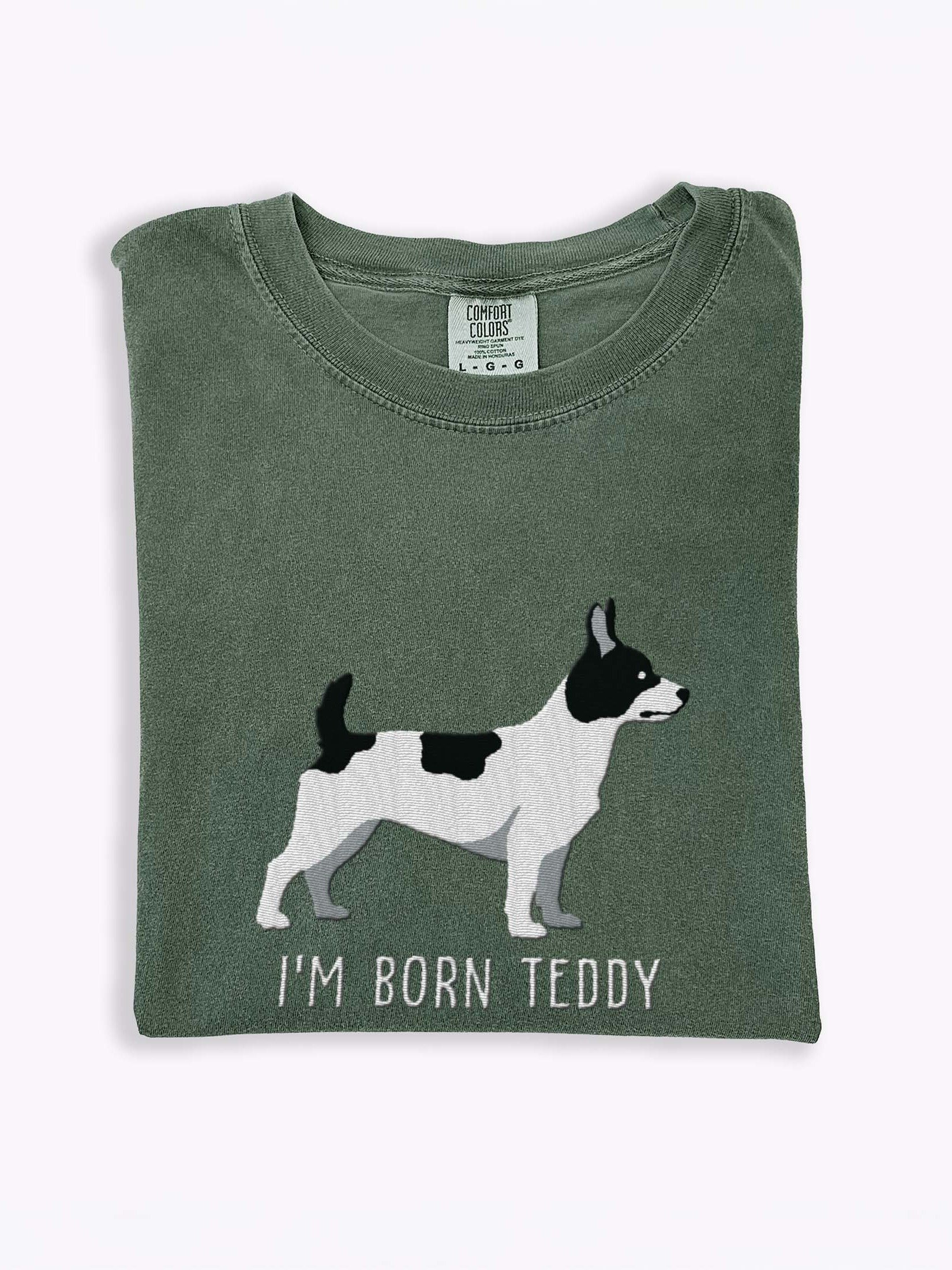 I'm Born Teddy T-Shirt(Embroidered) of a Teddy Roosevelt Terrier(Black & White) product image (2)