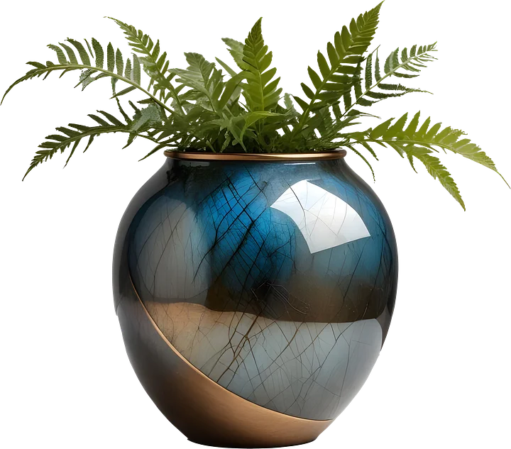 Celestial Grace – Luxury Labradorite & Bronze Vase PNG product image (1)