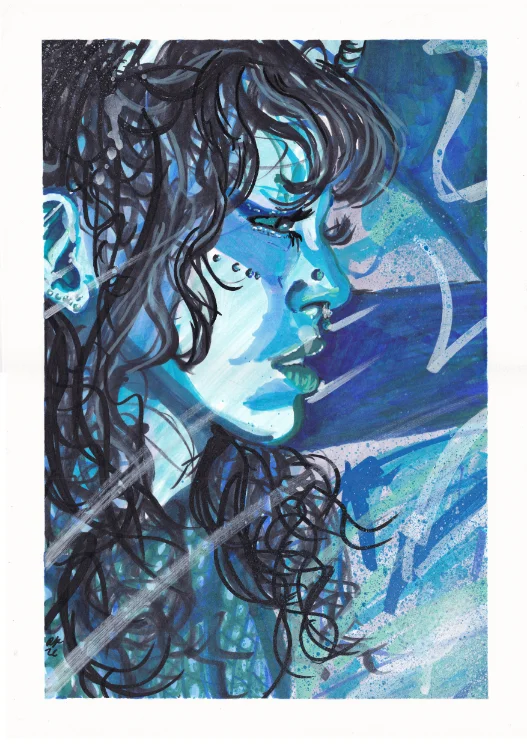Original Art - A3 Portrait - Blue Light product image (1)