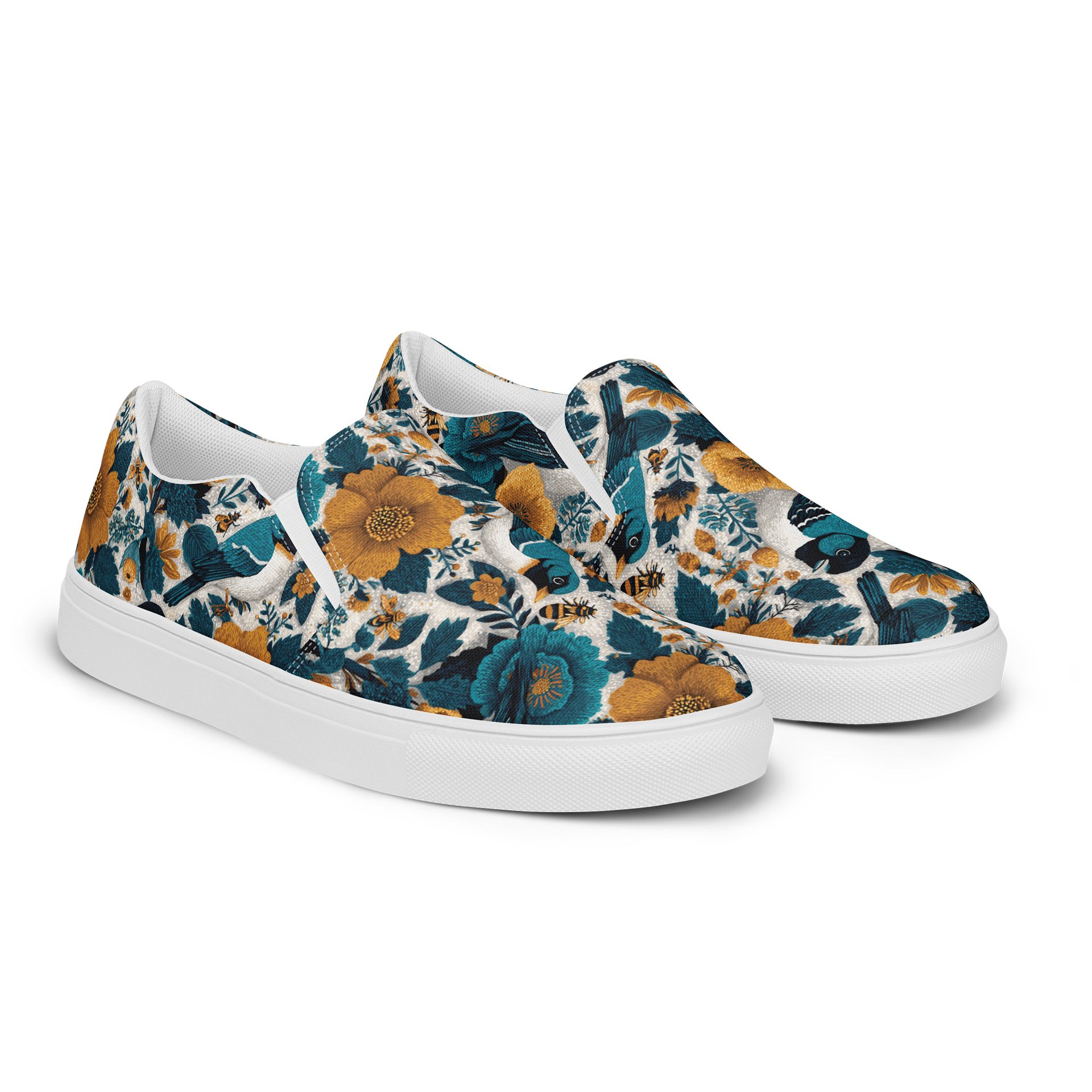 Whimsical Aviary Linocut Slip-Ons product image (2)