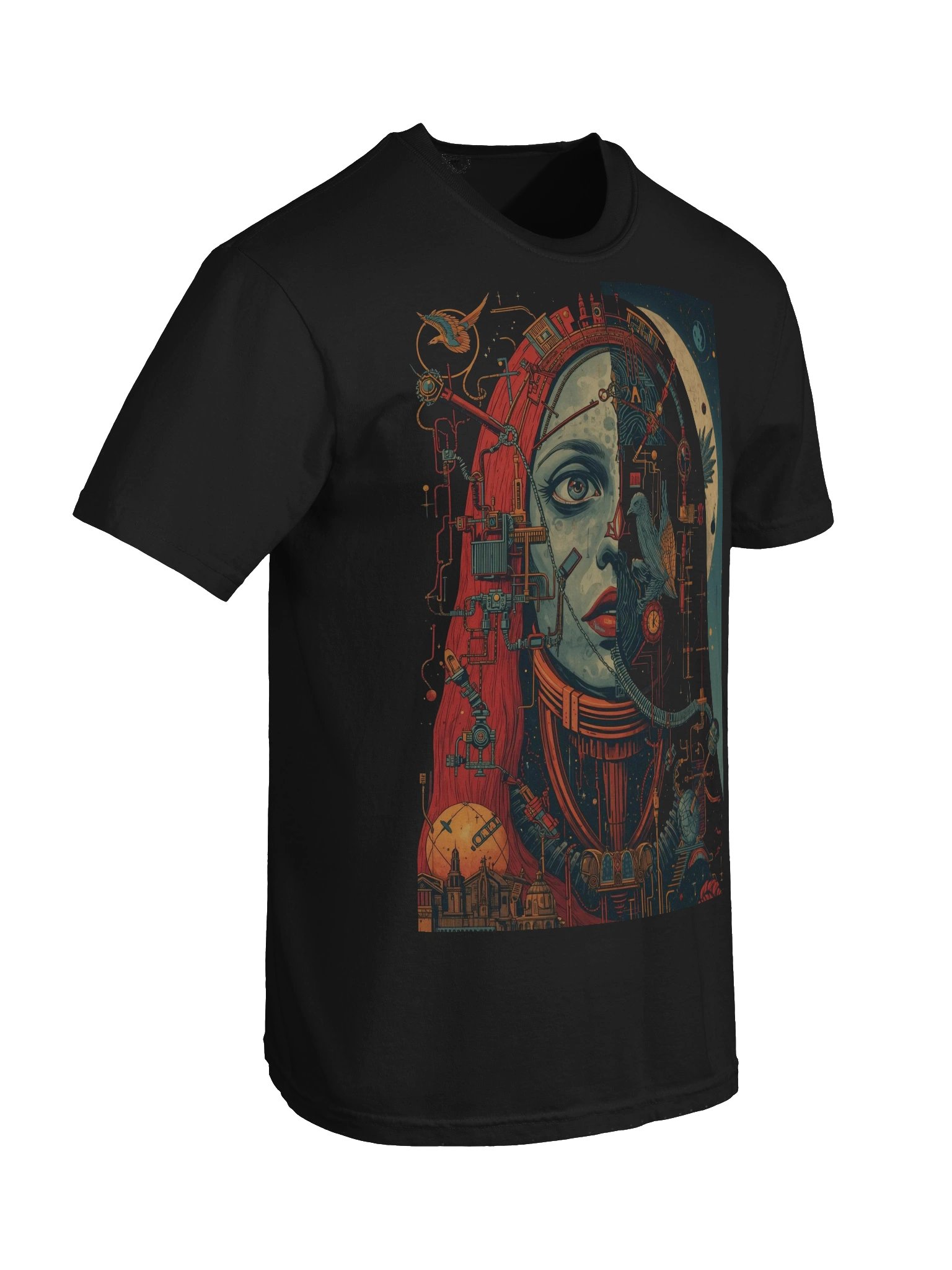 Mechanical vs. Celestial Split-Face Heavyweight T-Shirt product image (4)