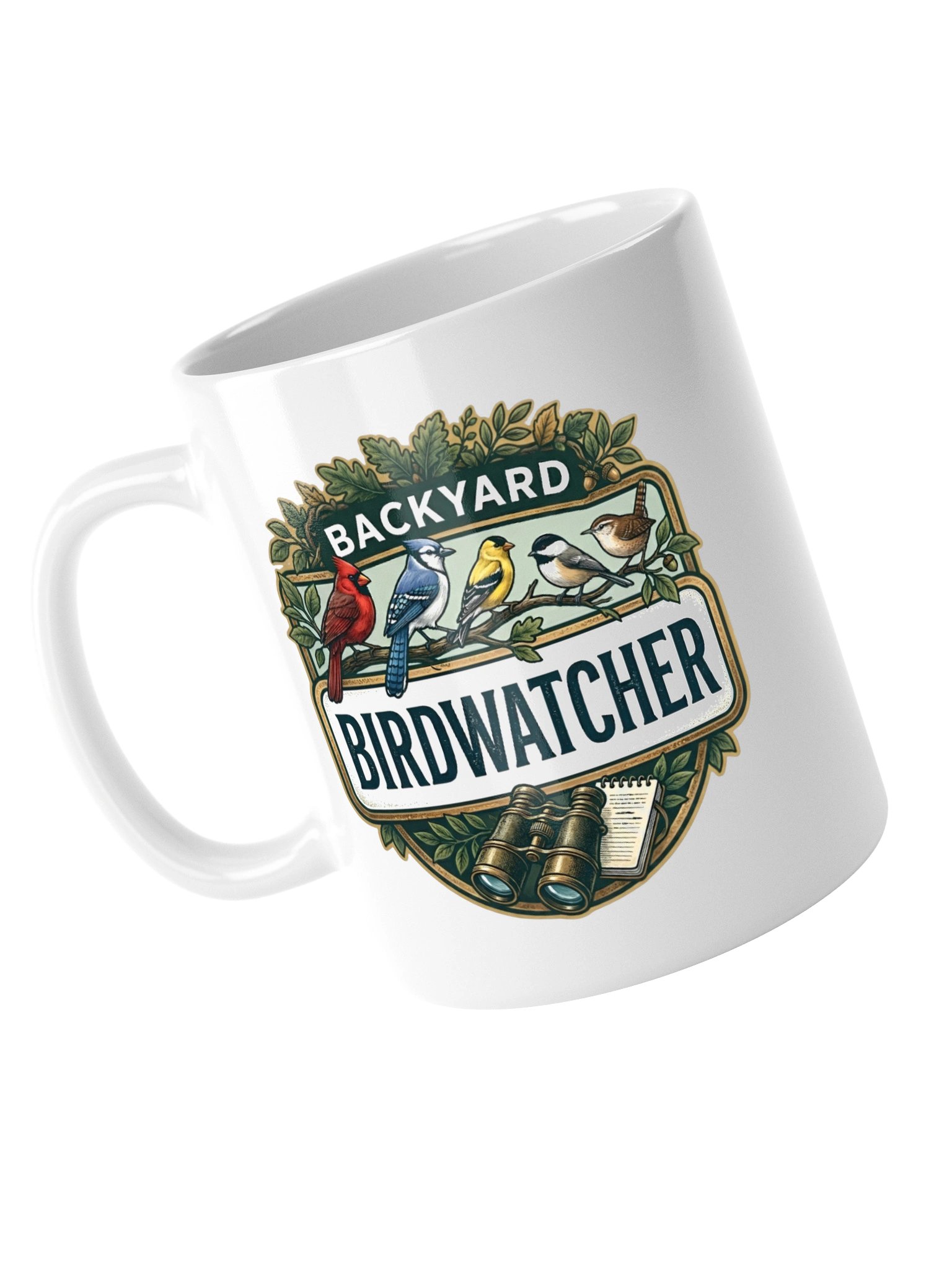 Backyard Birdwatcher Ceramic Mug – Colorful Songbird & Binoculars Coffee Cup product image (14)
