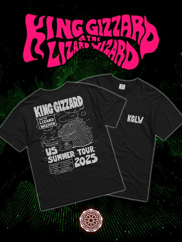 KING GIZZARD AND THE LIZARD WIZARD US SUMMER TOUR 2025 BLACK T-SHIRT product image (1)