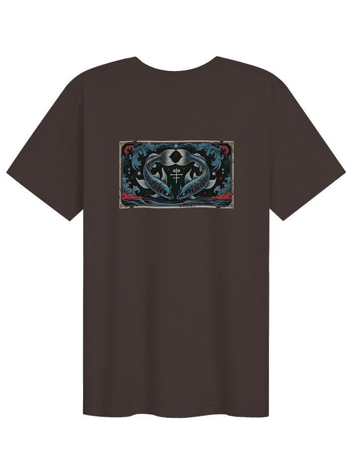 Pisces - Gothic Zodiac T-Shirt. Blue graphic on the back product image (1)