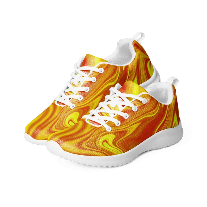Women's Athletic Shoes - Yellow and Red Digital Fluid Art product image (1)