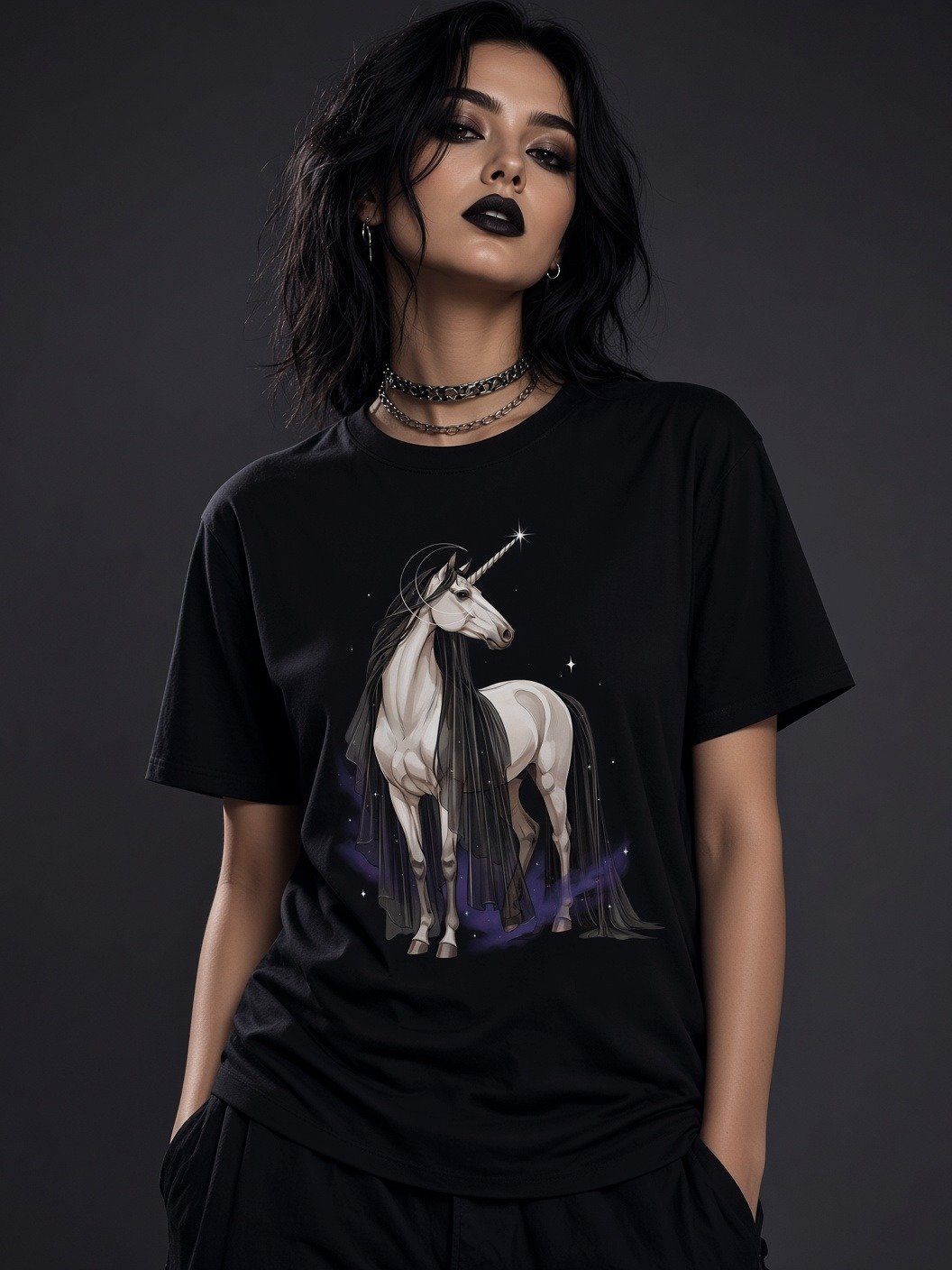 The Ethereal Veil // Dark Unicorn Heavyweight Tee product image (1)