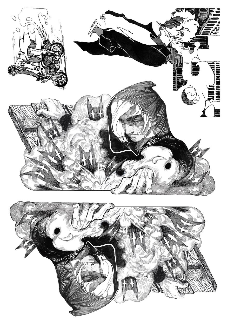 "Black" 4 stickerset A5 product image (2)