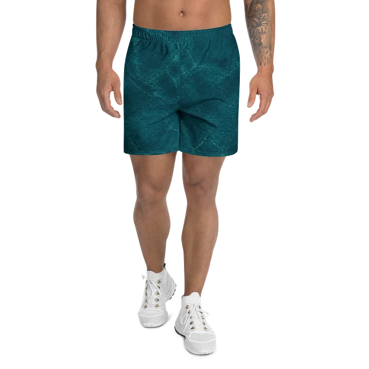"A701" Teal Ripple Athletic Long Shorts product image (1)