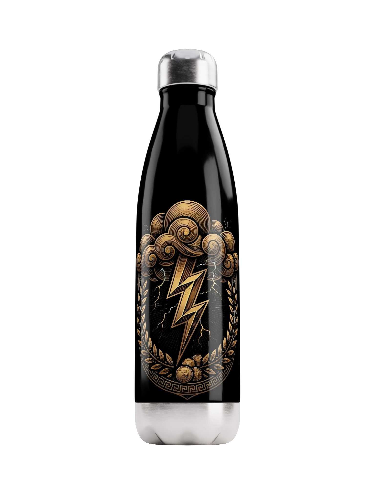 Zeus Lightning Bolt Stainless Steel Water Bottle – Greek Mythology Thunder Design product image (3)