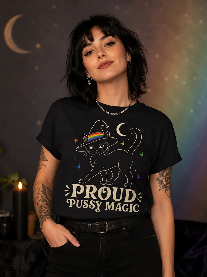 Proud Pussy Magic | Funny Pride Witch Cat Unisex T-Shirt product image (1)