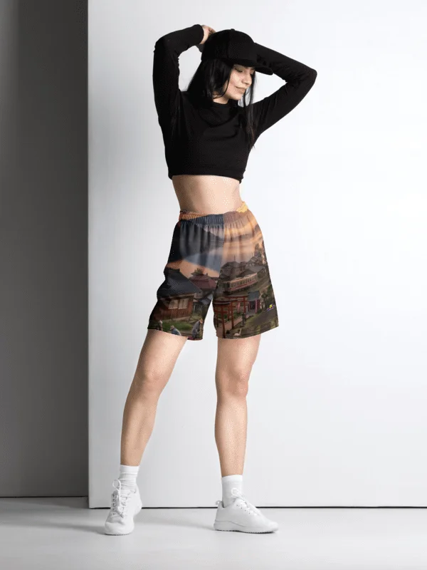 Mount Fuji Unisex Recycled Mesh Shorts | UPF 50+ Activewear product image (7)