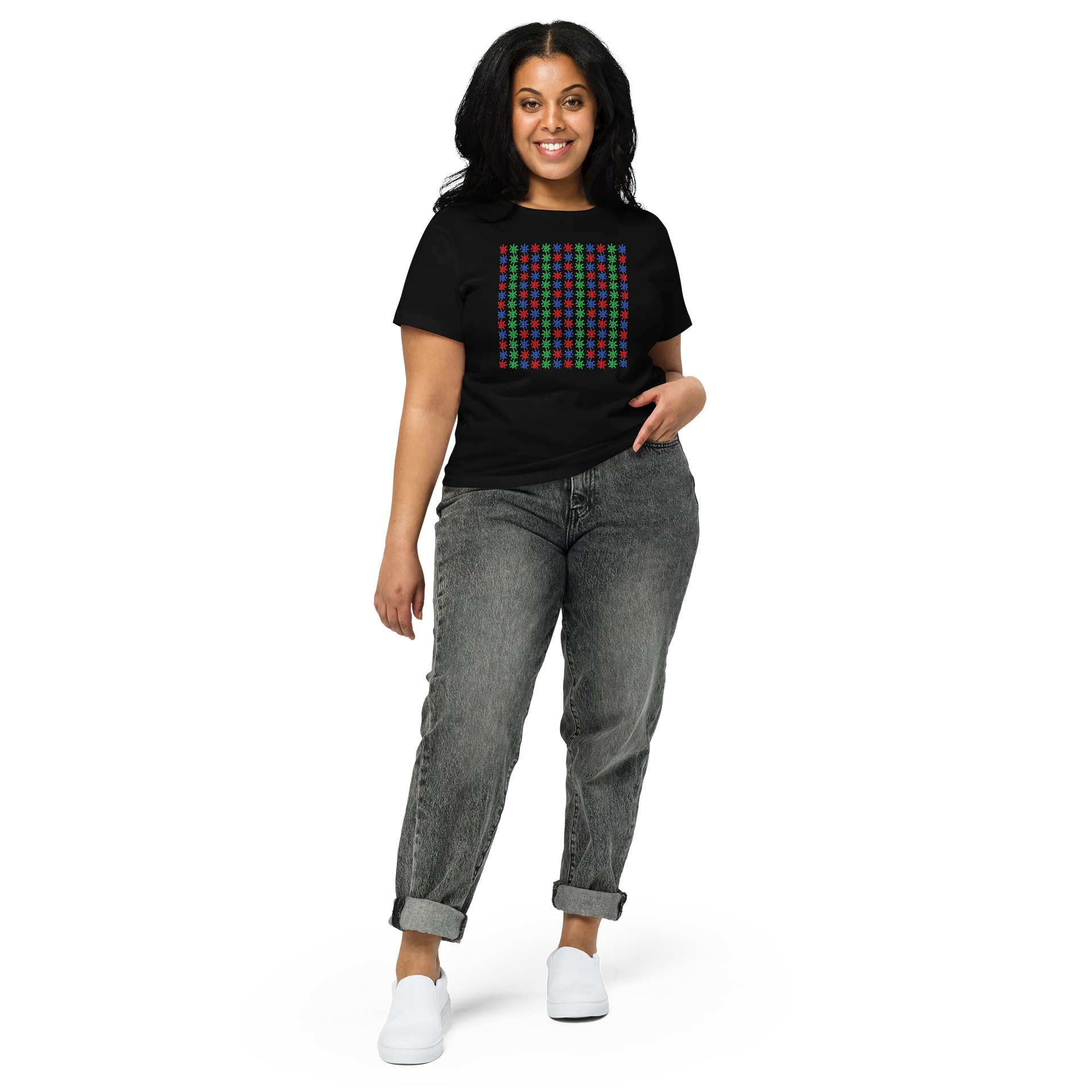 Odd Abstract Pattern Women's High-Waisted Tee product image (1)