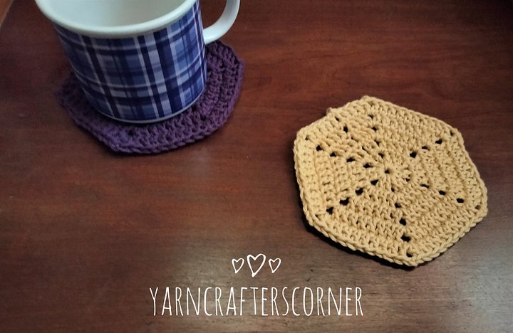 Crocheted Hexagon Coasters (Sets of 2 or 4) product image (1)