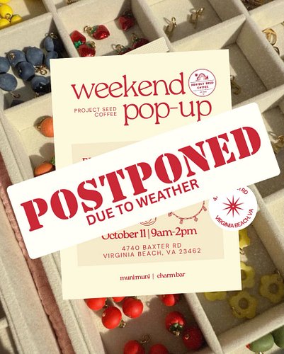 I have to reschedule our pop up at @projectseedcoffee due to weather. Good news, Project Seed will remain open and I will be ...