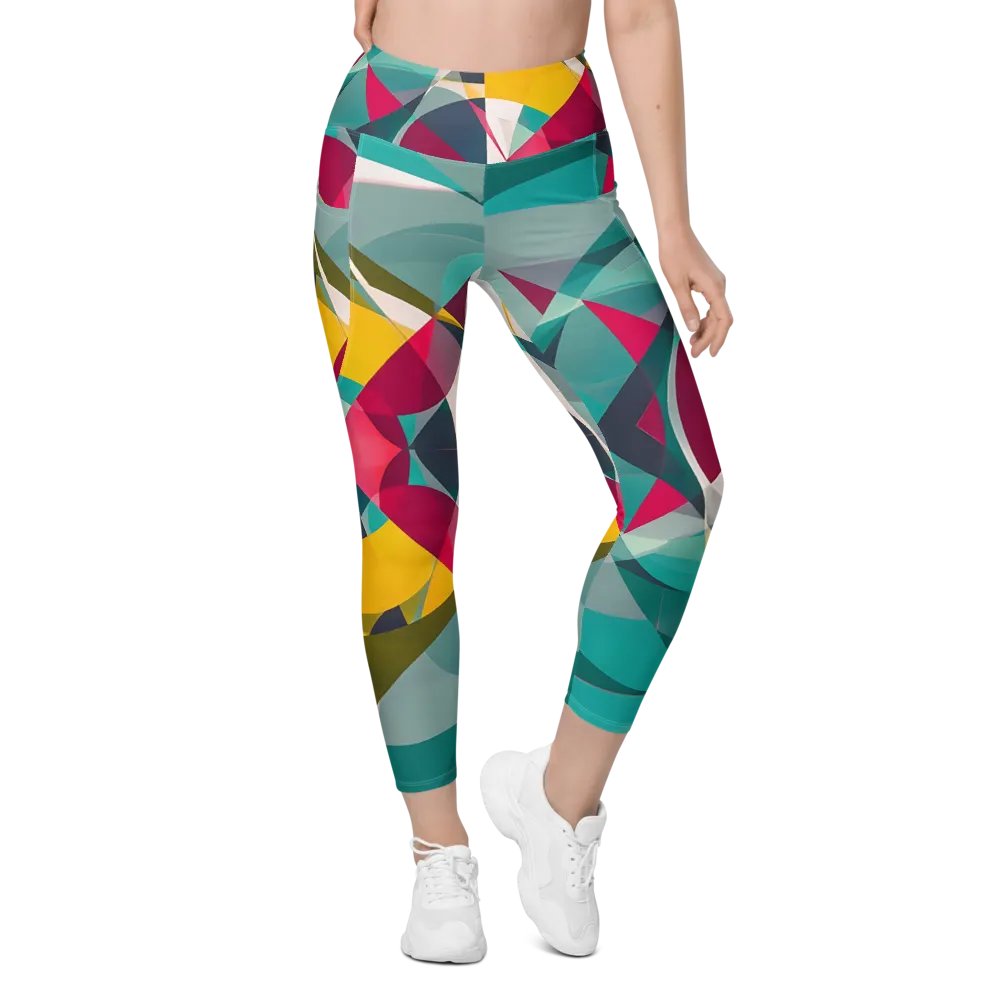 Abstract Lithographic Pattern Design Leggings with pockets - V9 product image (5)
