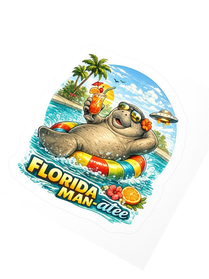 Florida Man-atee Sticker product image (7)
