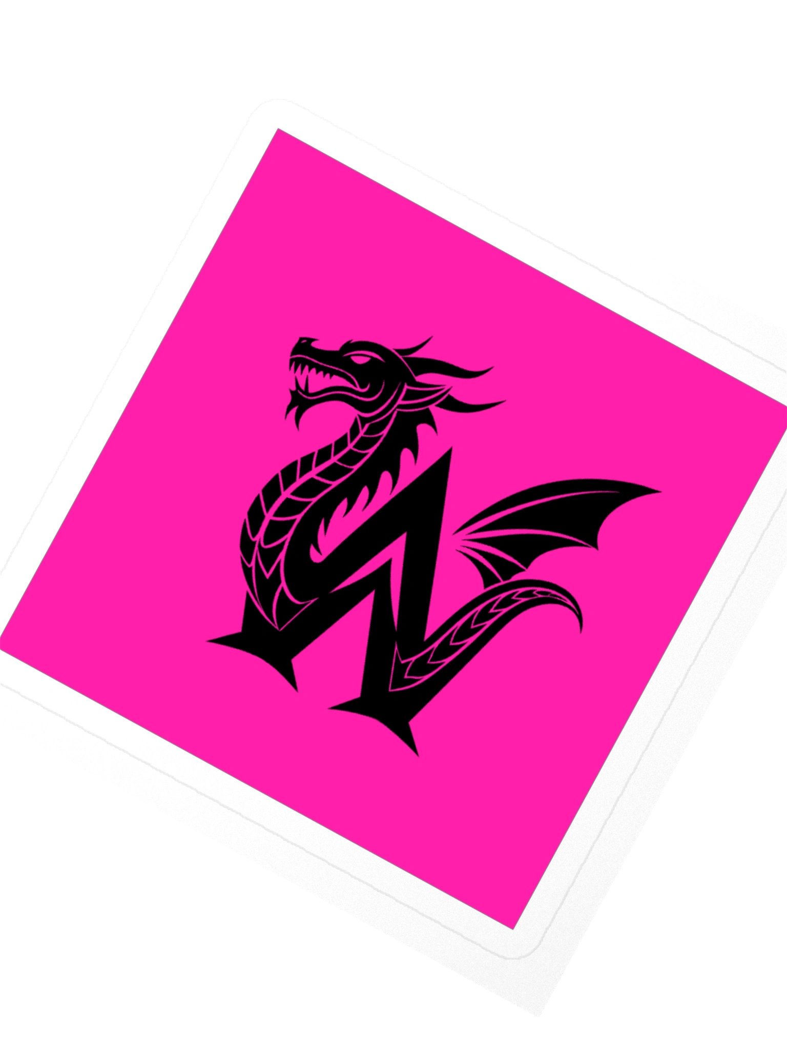 Dragon Letter W Sticker — Monogram Initial W with Winged Dragon Silhouette product image (2)